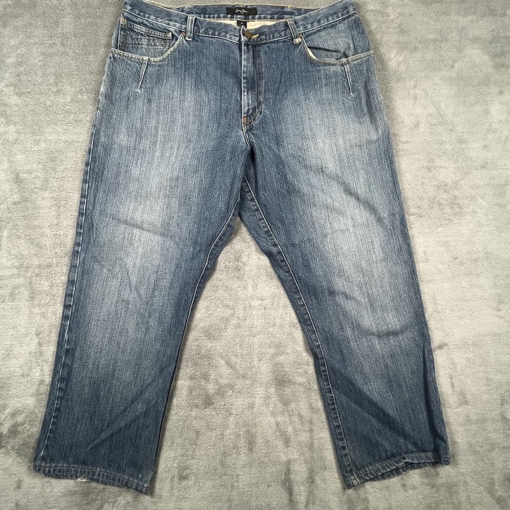Sean John Embroidered Wide Leg Jean Men Relaxed Streetwear Baggy Denim 38X33 Y2K - Picture 2 of 10